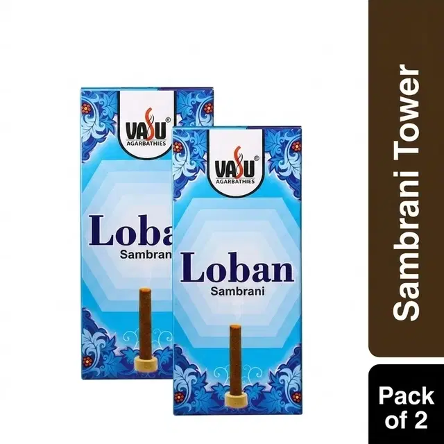 Cycle Pure Vasu Loban Sambrani Tower 2X4 Cups + Holder - Pack of 2
