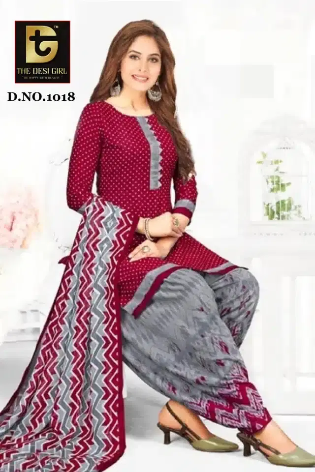 Synthetic Unstitched Dress Material for Women & Girls (Maroon)