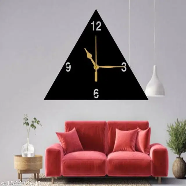 Wooden Wall Clock for Home, Black