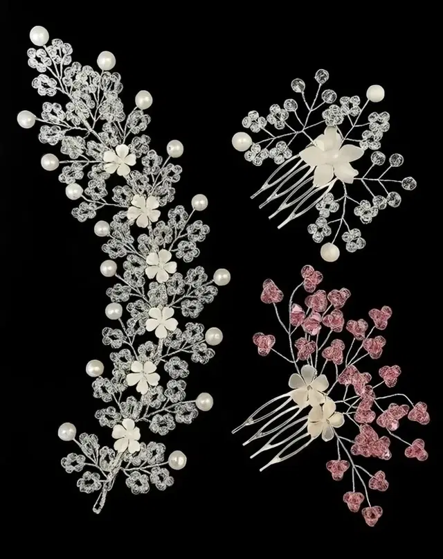 Artificial Flowers Hair Clips for Women (Assorted, Free Size)