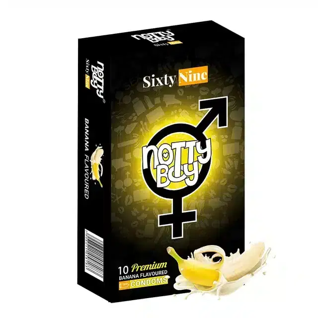 NottyBoy Sixtynine Tropical Banana Thin Flavoured Condoms, Pack of 10