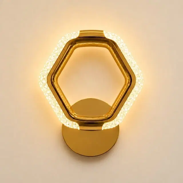 Hexagon Crystal Wall Light For Living Room, Bedroom & Hallway Decor