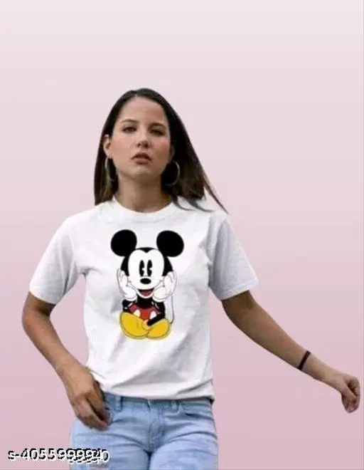 Cotton Blend T-shirt for Women, White (S)