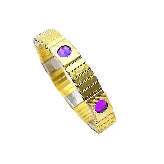 Blood Pressure Control Magnetic Bracelet, Purple & Gold
