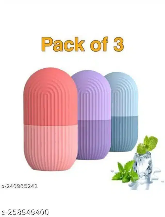 Silicone Ice Face Roller, Multicolor, Pack of 3