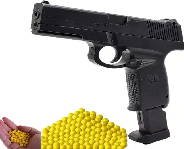 Plastic Gun Toys with 150 Pcs Bullets for Kids, Black & Yellow
