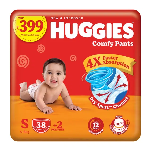 Huggies Comfy Pants Baby Diaper,S (40 Counts)