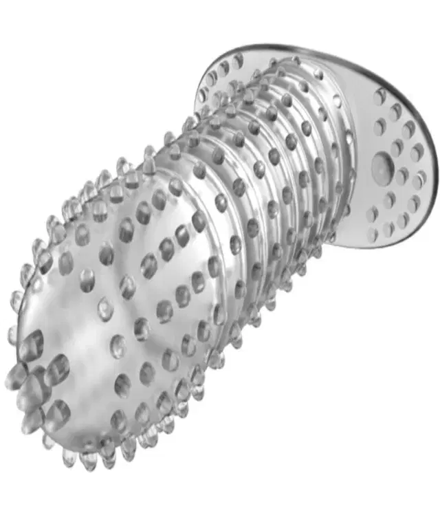 Crystal Dotted Reusable Condom for Men, Transparent