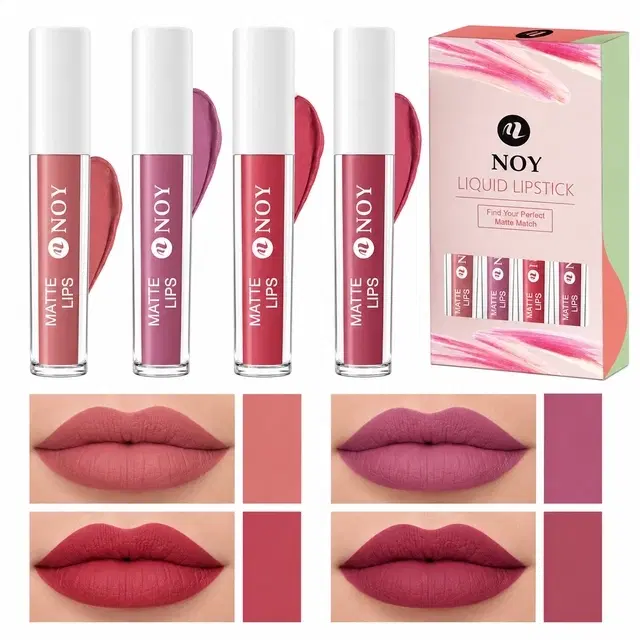 NOY Saloon Secrets Western Nude Matte Lipstick Set, Nude, Nude Pink, Tan Nude, Mauve Nude, 16 ml [Pack of 4]