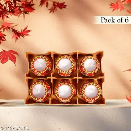 Matka Shape Candles for Home Decoration, Pack of 6