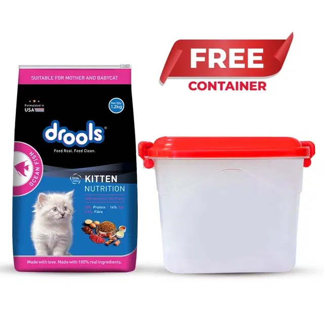 Drools Ocean Fish Dry Kitten Food, 1.2 Kg Free Container