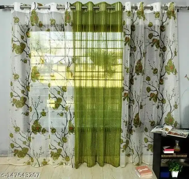 Curtains for Door, Multicolor, 5 Feet, Pack of 3