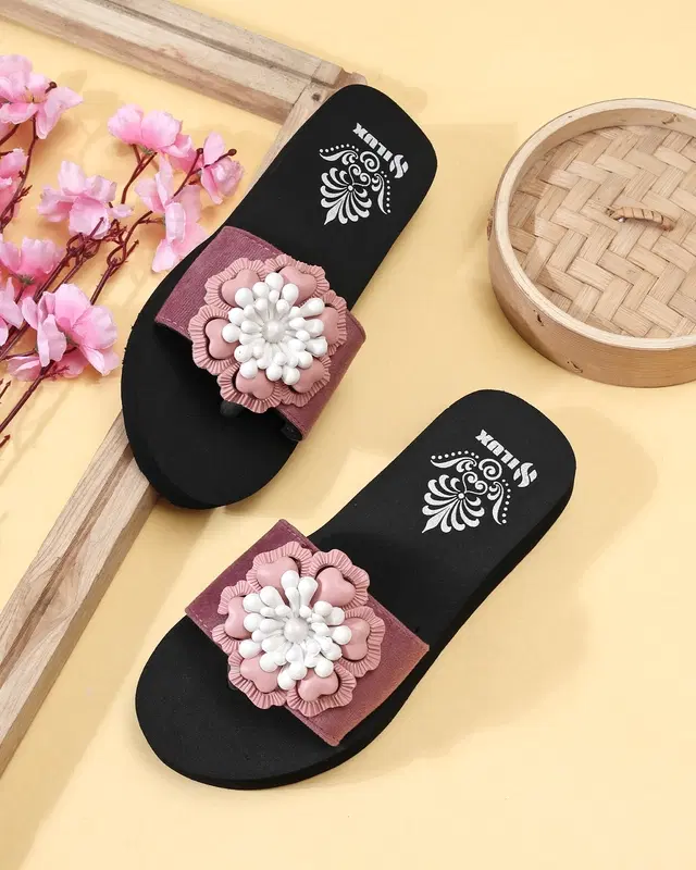 Solid Flip-flops for Women (Purple, 4)
