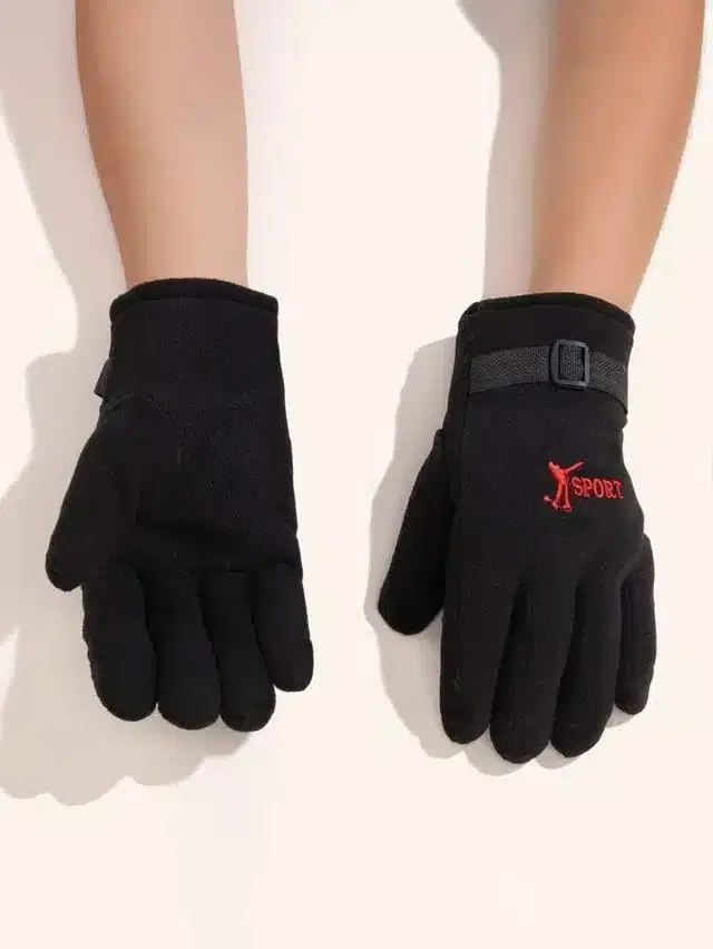 Fleece Winter Gloves for Men, Set of 1 (Black)