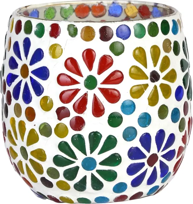 Glass Decorative Tea Light Holders, Multicolor