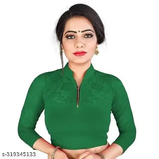 Three-Quarter Sleeves Blouse for Women (Green, 26)