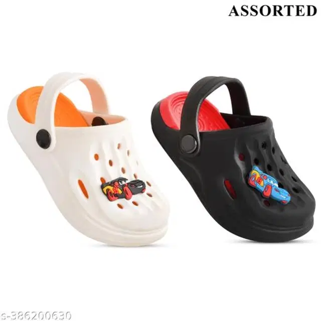 Clogs for Kids, Pack of 2 (White & Black, 2-2.5 Years)