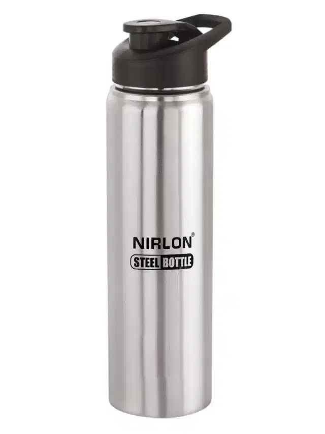 Nirlon Stainless Steel Single Wall Water Bottle, Silver, 1000 ml