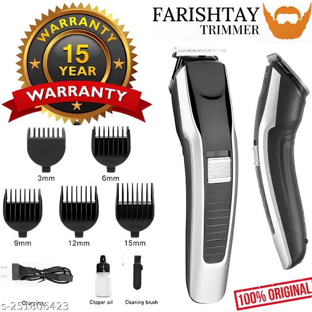 538 Rechargeable Trimmer for Men, Silver & Black