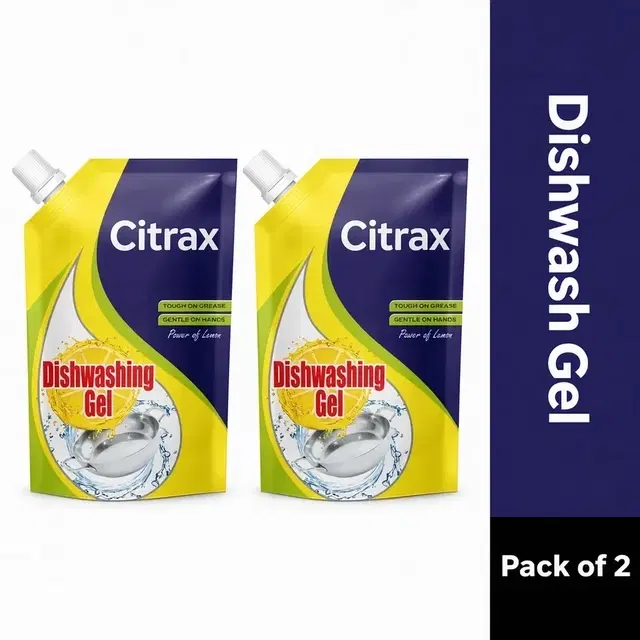 Citrax Dishwash Gel 2X1 L (Pack of 2)