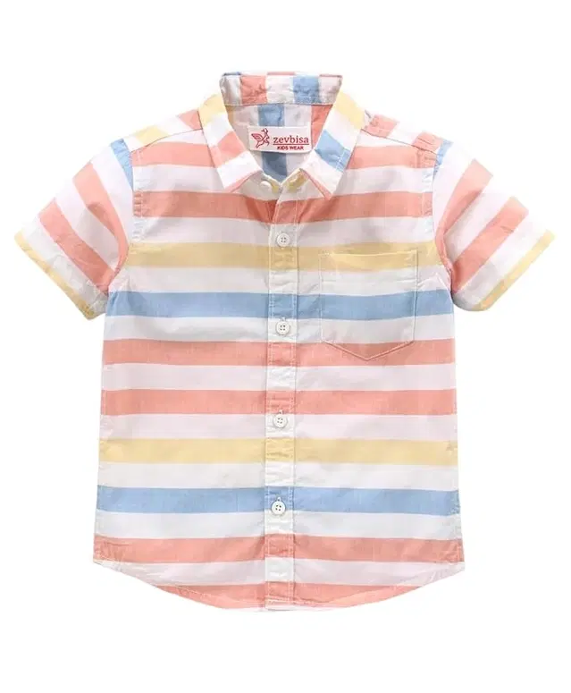 Cotton Blend Printed Shirt For Boys, Pink (1-2 year)