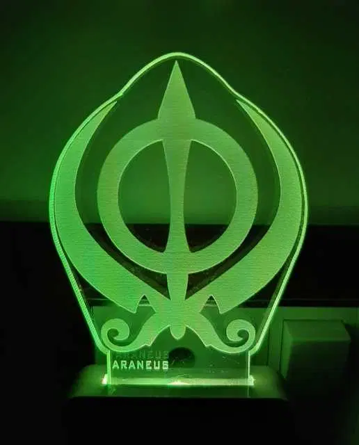 Unicept Sikh Khanda Symbol LED 3D Illusion 7 Multicolor Lighting Effect Night Lamp, Multicolor, NE-6