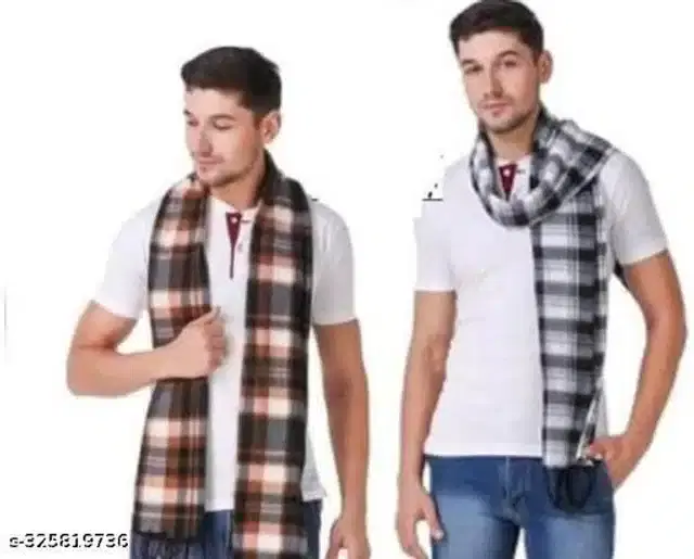 Cotton Mufflers for Unisex, Set of 2 (Multicolour)