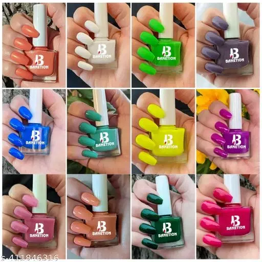 Banetion Matte Nail Polish, Multicolor, Pack of 12