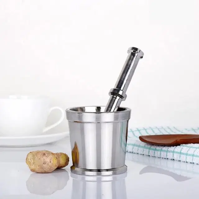 JENSONS Stainless Steel Mortar and Pestle, Pack of 1