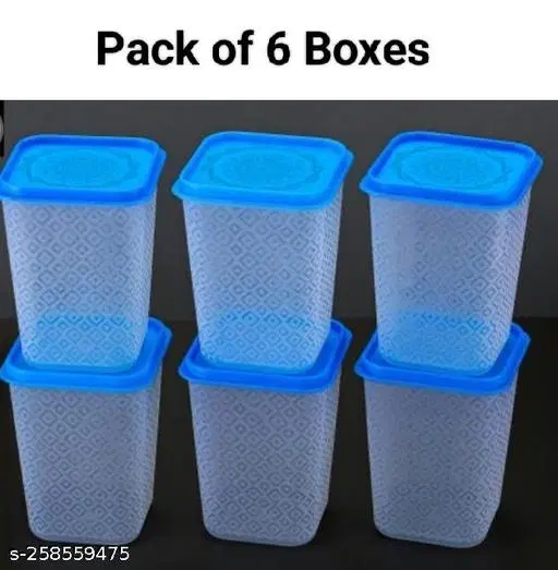 Plastic Storage Containers, White, Pack of 6 (1000 ml)