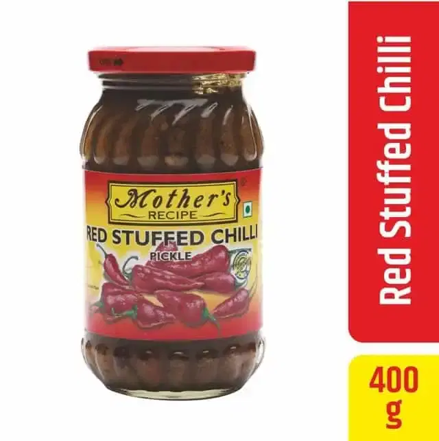 Mother's Recipe Stuffed Red Chilli Pickle 400 g (Jar)