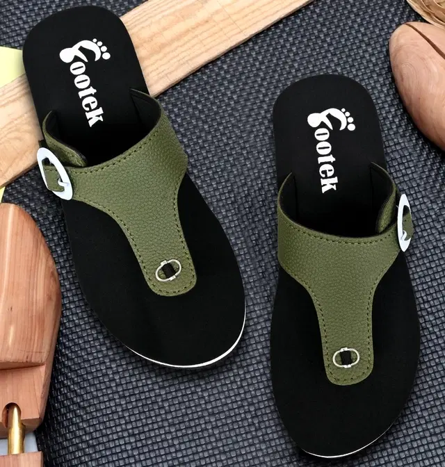 Slippers for Women (Olive & Black, 8)