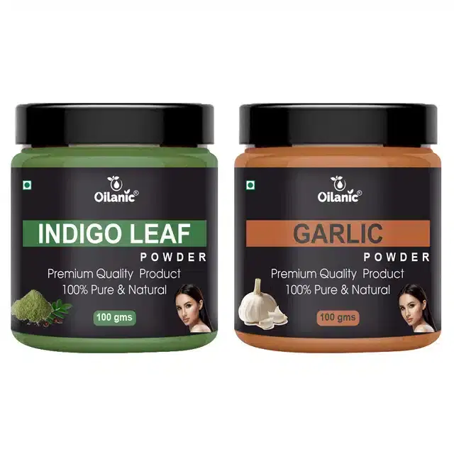 Natural Indigo Leaf & Garlic Powder for Skin & Hair, Pack of 2, 100 g