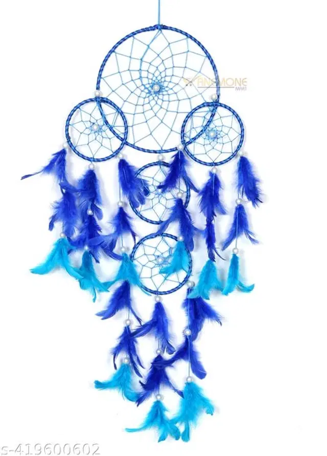 Feather Wall Hanging Dream Catcher, Blue