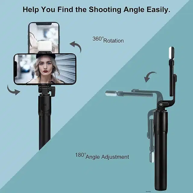 3 in 1 Bluetooth Selfie Stick with Remote, Black, Set of 1