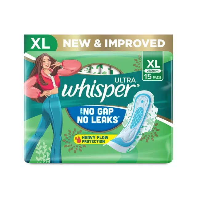 Whisper Ultra No Gaps No Leaks Sanitary Pads (XL) (30 Unit)