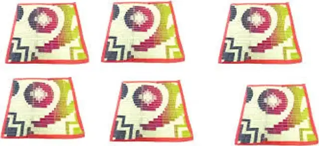 Plastic Floor Mat, Pack of 6, Multicolor, 16x18 Inches