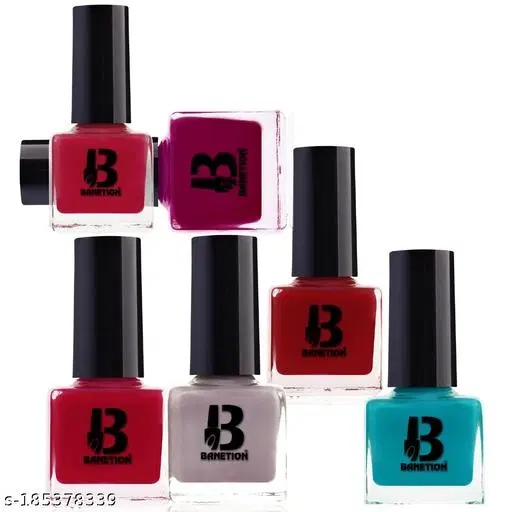 Banetion Matte Nail Polish, Multicolor, Pack of 6