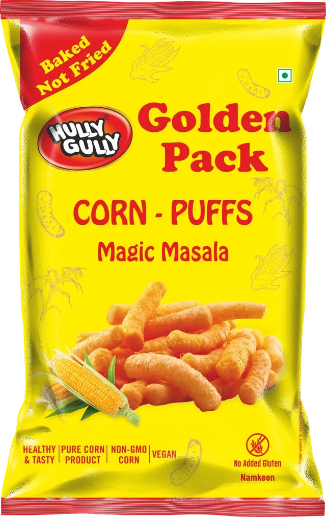 Hully Gully Golden Pack Corn-Puffs Magic Masala 150 g