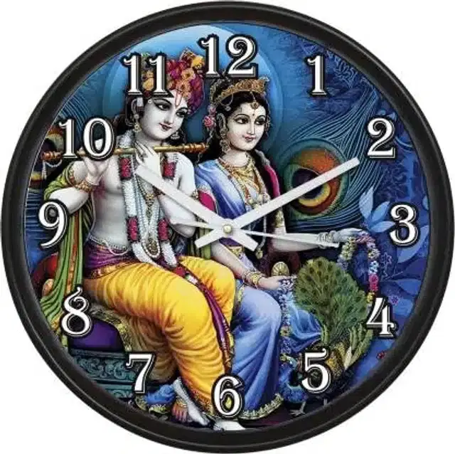 Designer Printed Plastic Wall Clock, Multicolor