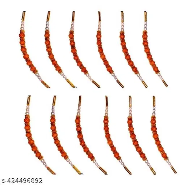 Handmade Designer Rakhi with Roli Chawal, Multicolor, Pack of 12