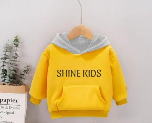Light Fleece Printed Hoodie for Kids, Yellow (6-8 Years)