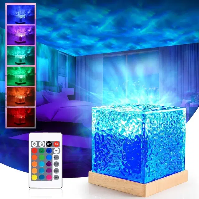 LED Night Light with 3D Water Wave Effect