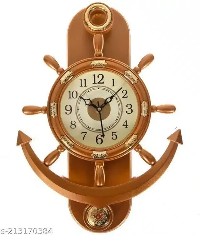 Plastic Analog Wall Clock, Orange & White