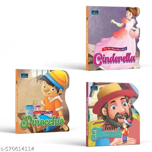 Fairy Tale Shaped Board Book – Cinderella, Pinocchio, and Tom Thumb | Set of 3 – A Magical Trio of Shaped Tales That Spark Imagination and Love for Reading