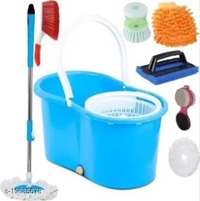 Spin Bucket Mop with Accessories, Assorted, Set of 6