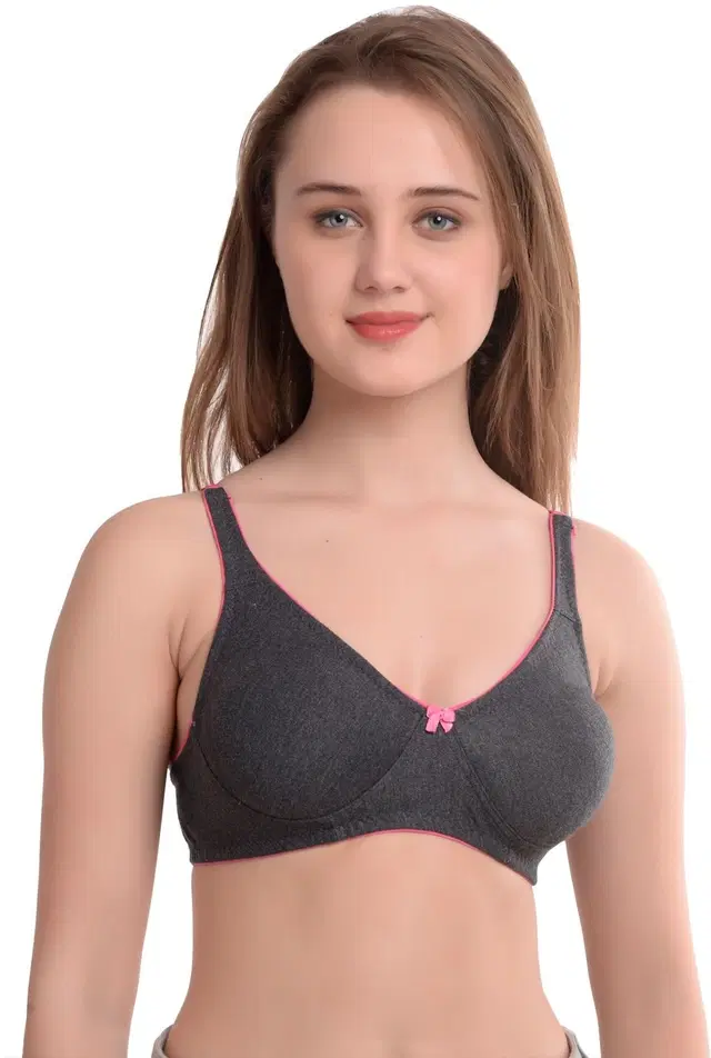 Cotton Blend Bra for Women, Black (34)