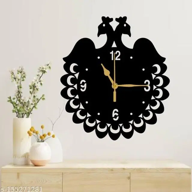 Wooden Wall Clock for Home, Black