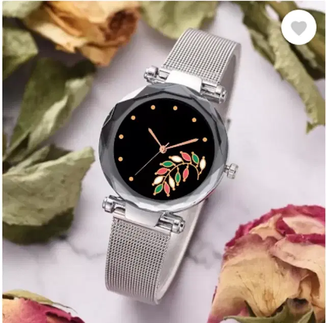 Analog Watch for Women & Girls (Silver)