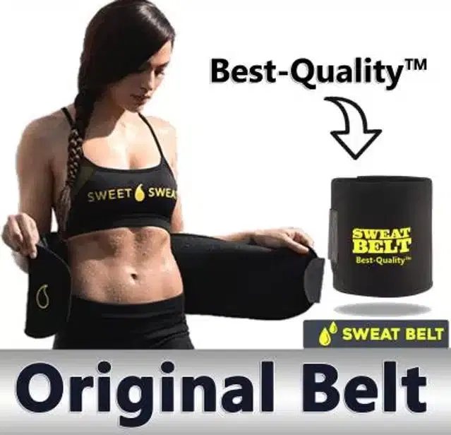 Professional Sweat Slim Belt for Weight Loss, Black